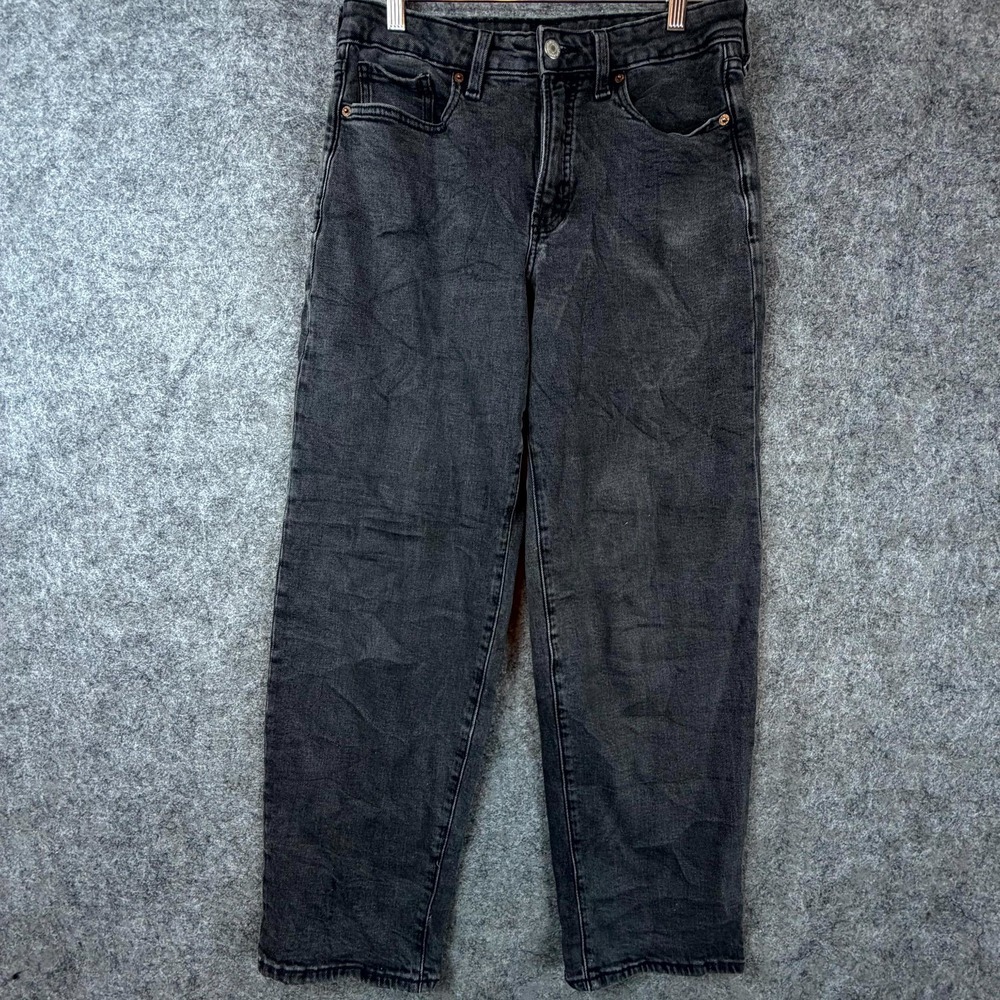Old Navy O.G. Loose Jeans Womens 8 Black High‎ Rise Secret Smooth Pockets Baggy